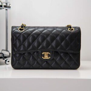 Chanel Classic Cavier Gold Leather Bag